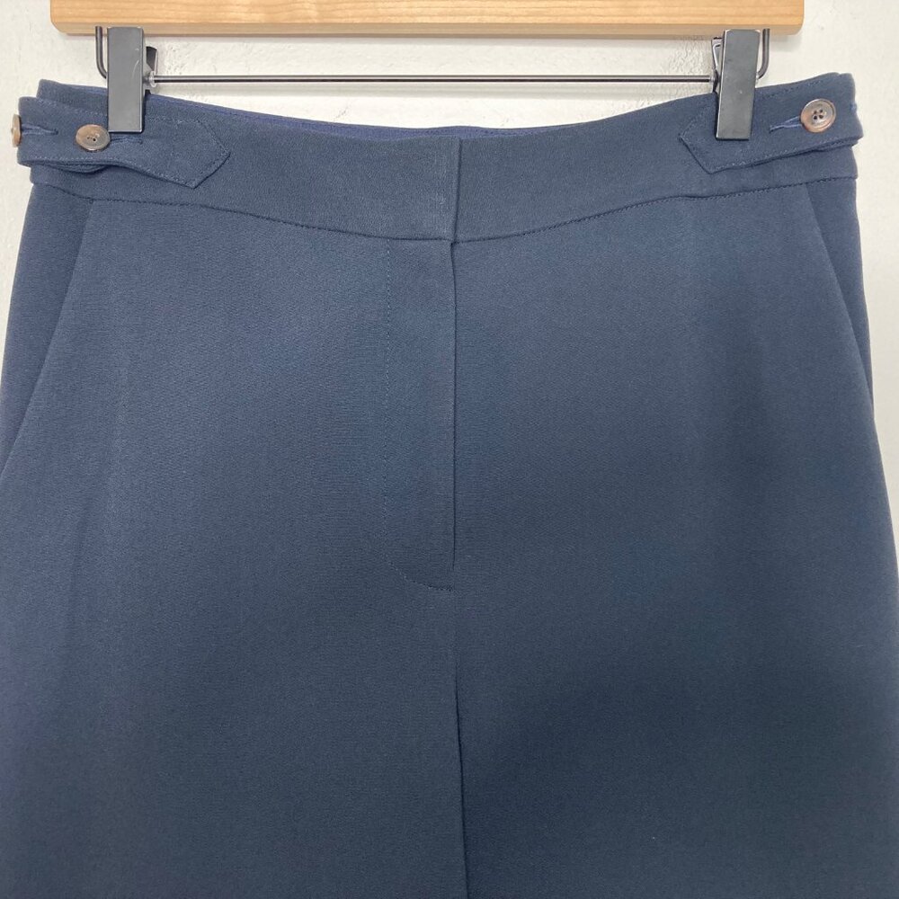 Tory Burch Crepe Cargo Pant Womens 6 Navy Crop Nautical Minimalist Quiet Luxury - Picture 6 of 16